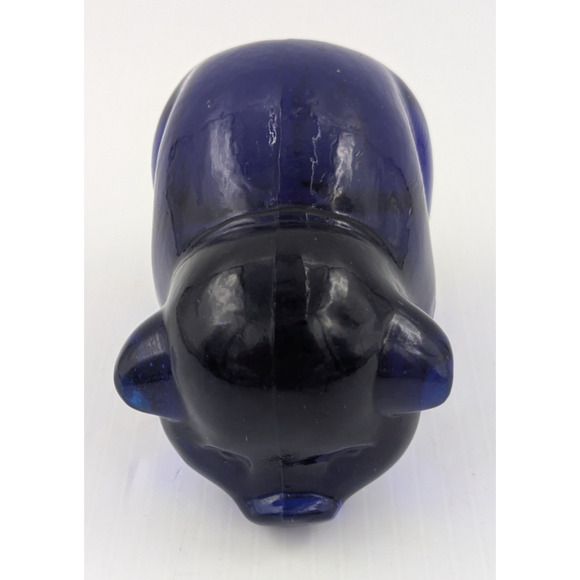 Heisey by Imperial Glass Cobalt Blue Pig Sow Figurine - CHIPPED - Picture 2 of 10